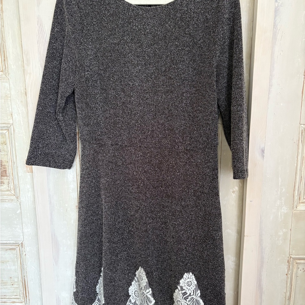 Elegant Gray Long Sleeve Dress